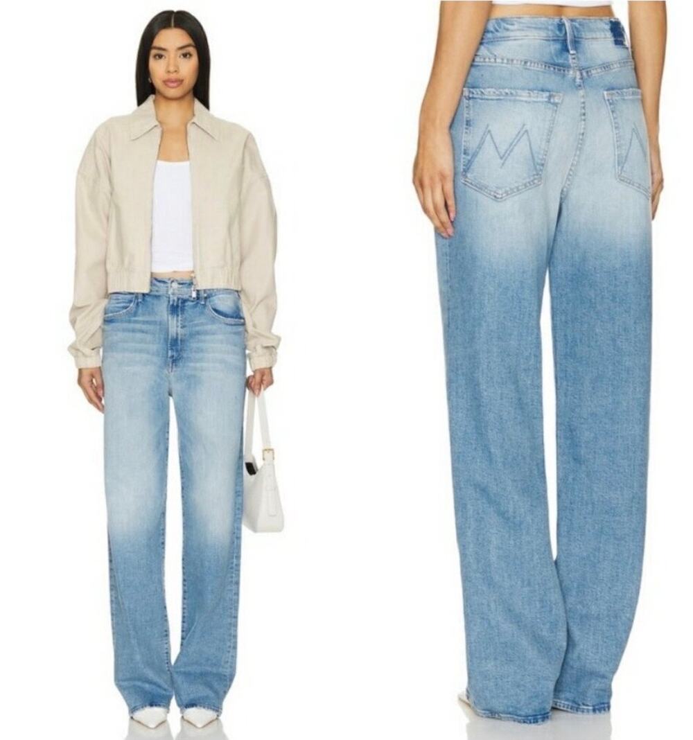 Mother Denim The Spitfire Sneak  Light Wash Baggy Straight Jeans in I Confess 27